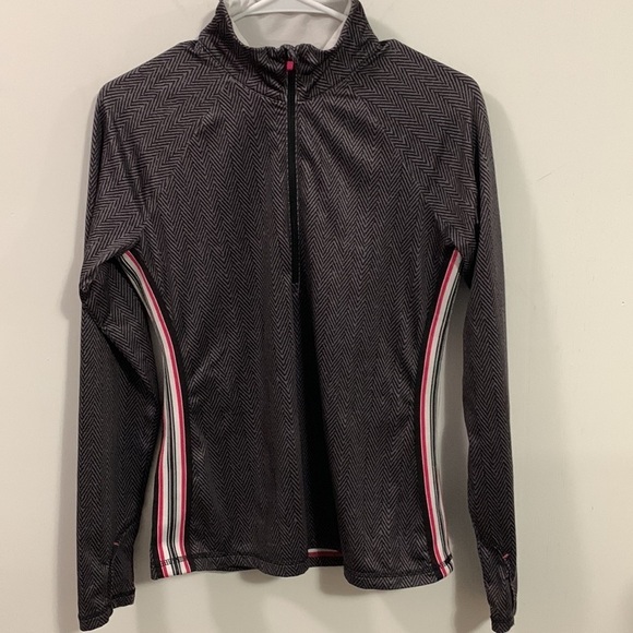 Athleta light jacket, black and gray with stripes on side. Very good condition - Picture 2 of 7